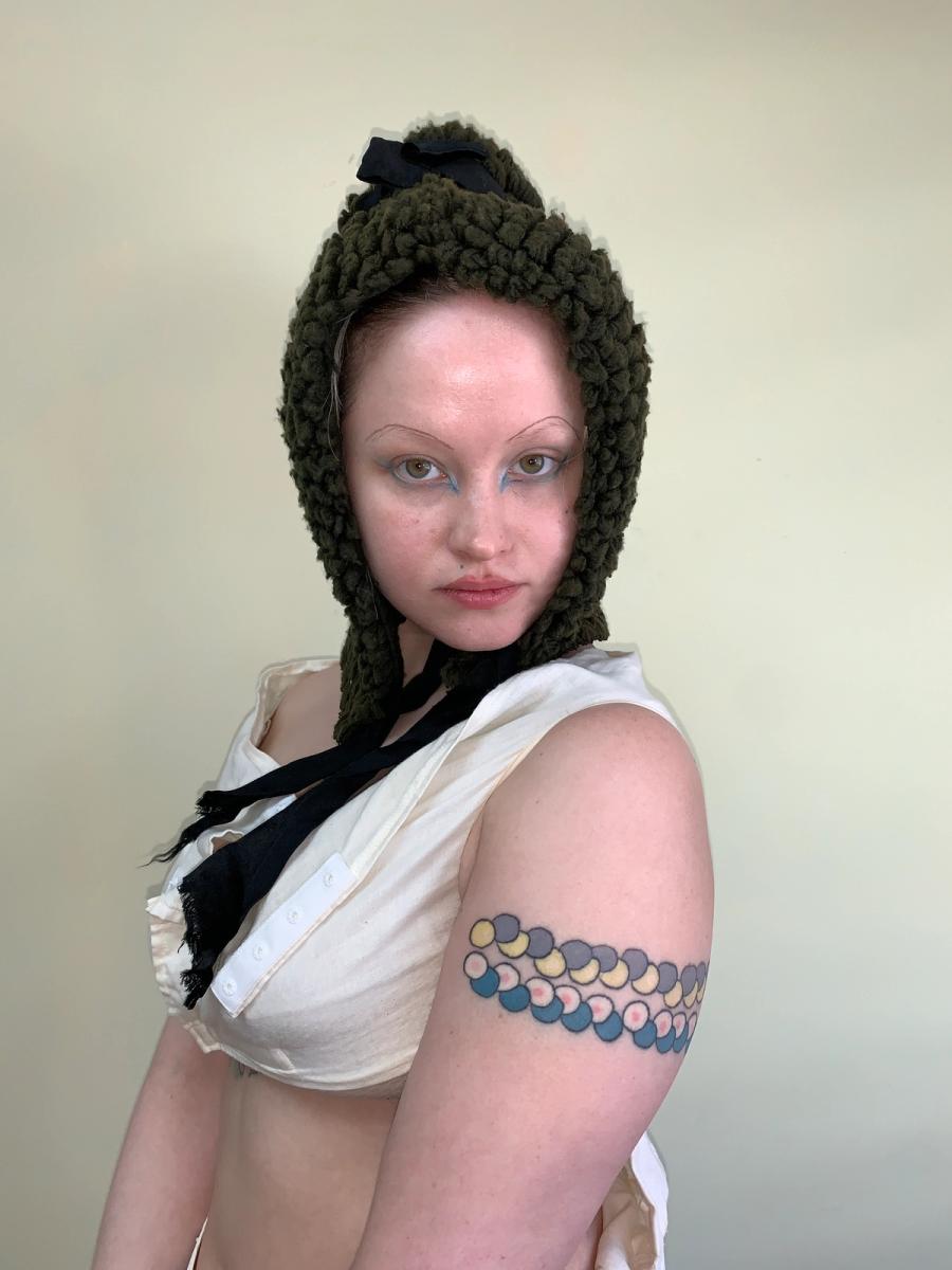 1890s Knit Winter Bonnet product image