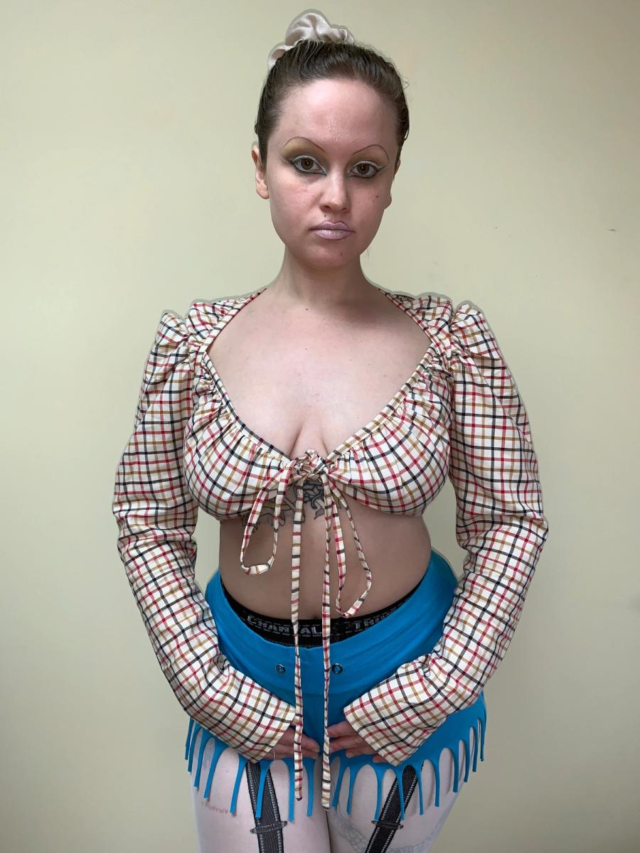 90s Vivienne Westwood Gold Label Checked Plaid Wrap Top  product image