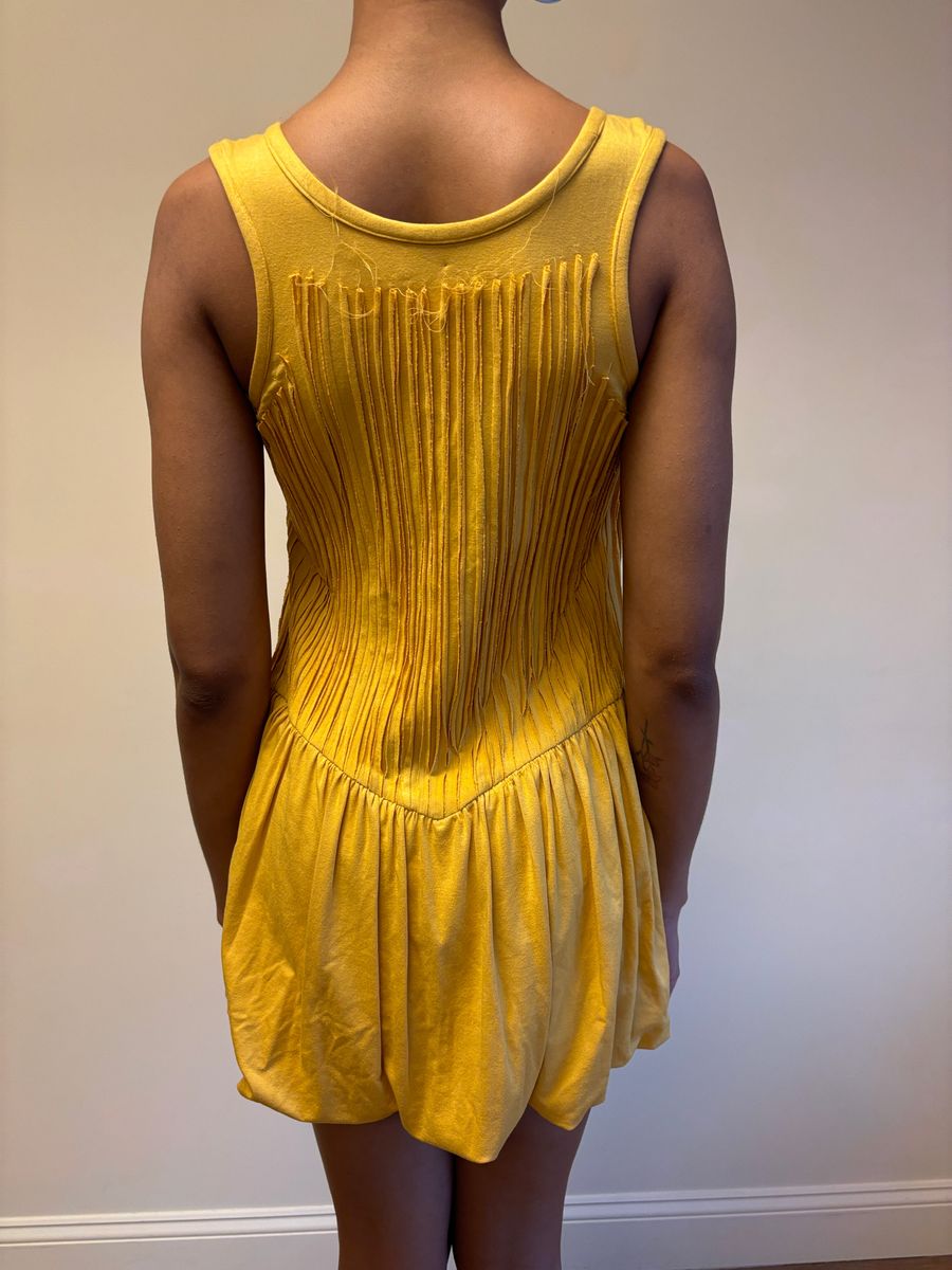 80s Koos Van Den Akker Shredded Yellow Bubble Dress product image