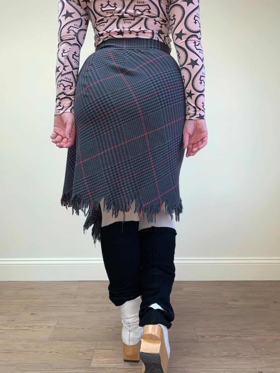 90s Vivienne Westwood Shredded Tartan Skirt product image