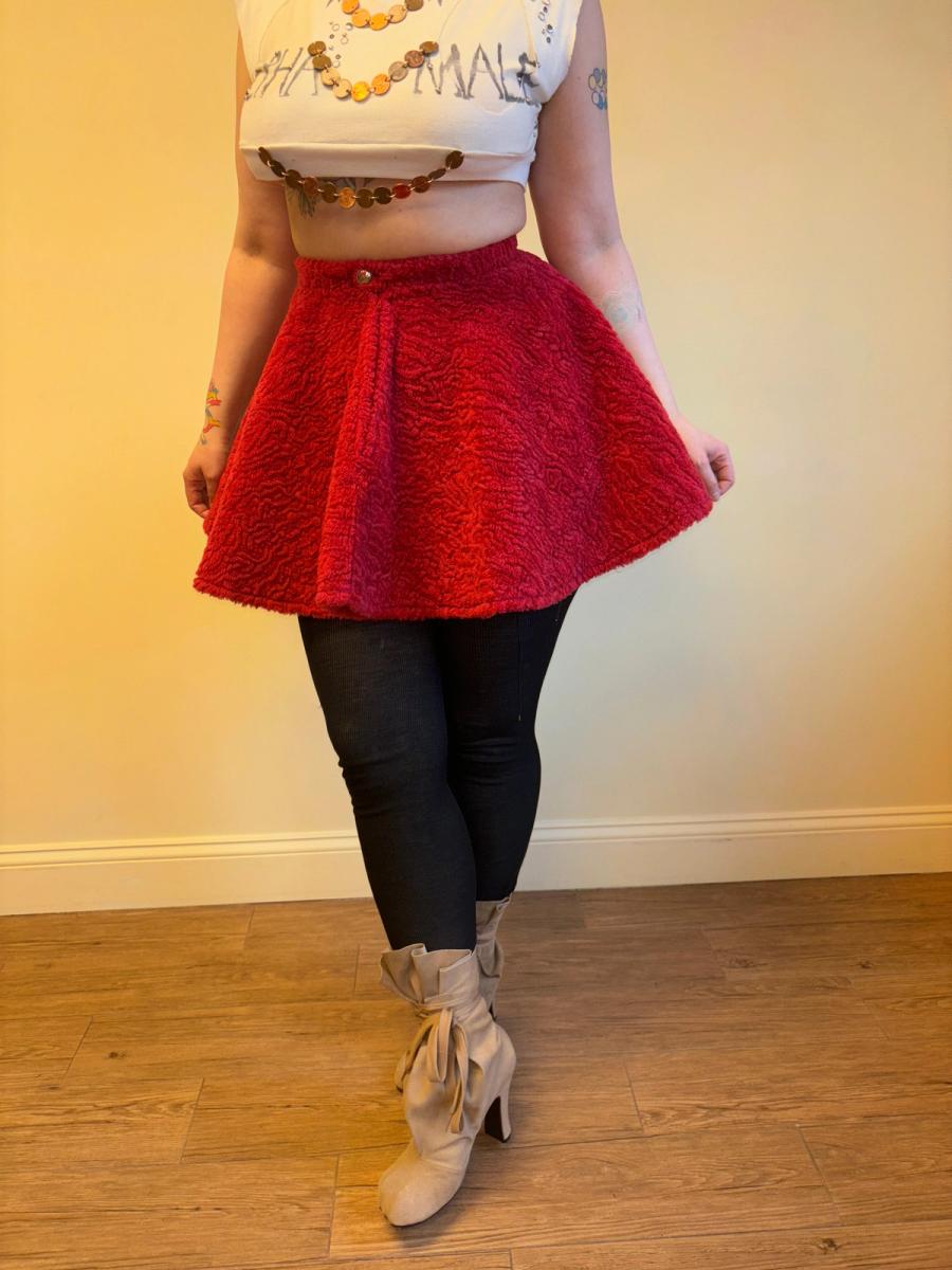 Vintage Chantal Thomass Red Faux Fur Skirt product image