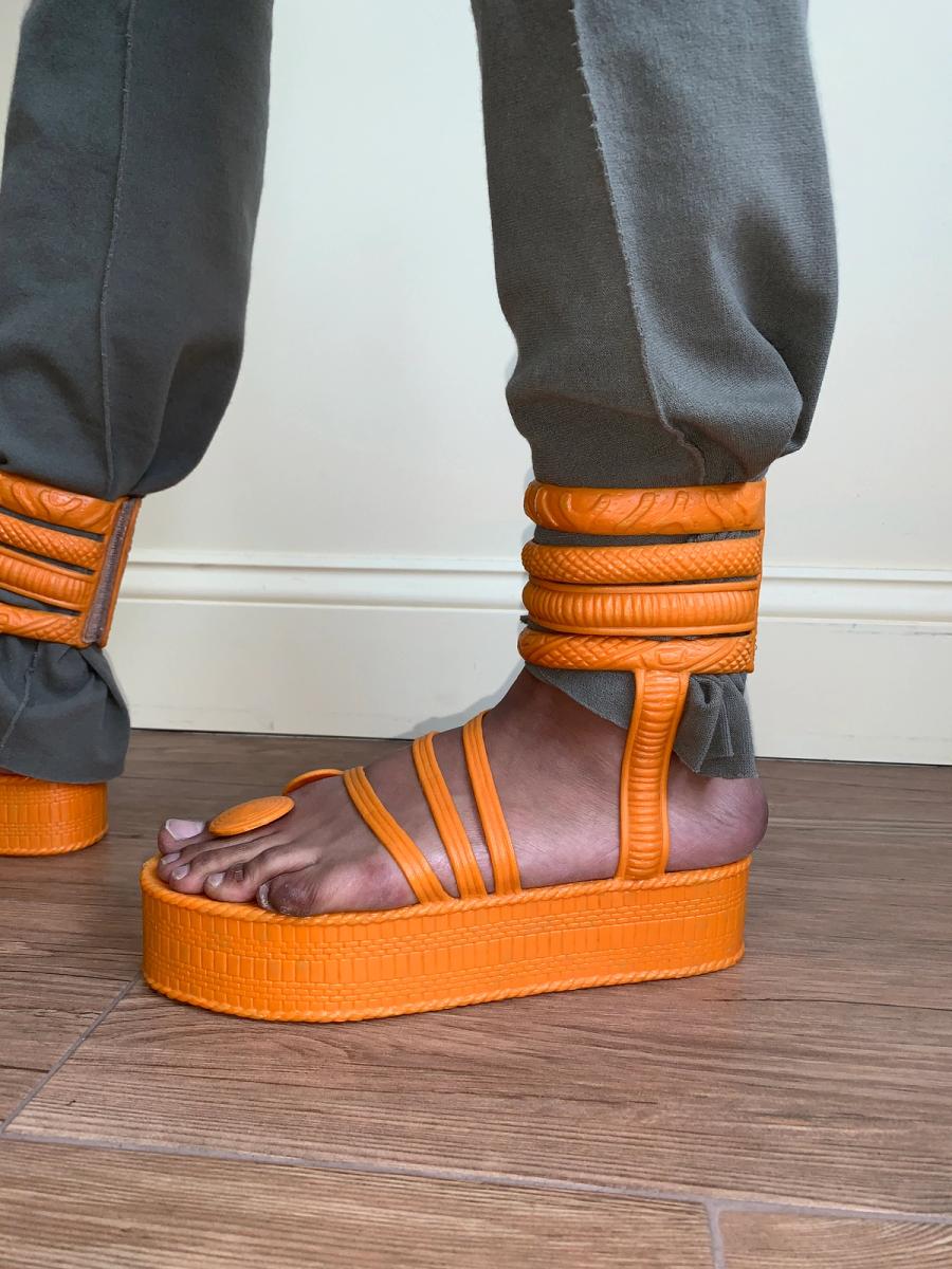 1985 Gaultier for Grendha Gladiator Sandals & Arm Cuff product image