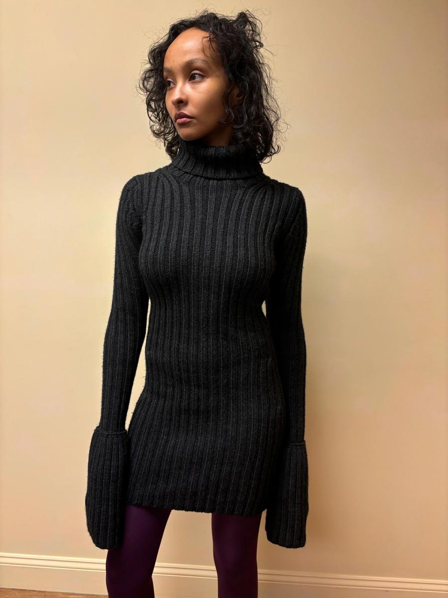 90s Yohji Yamamoto Black Knit Dress product image