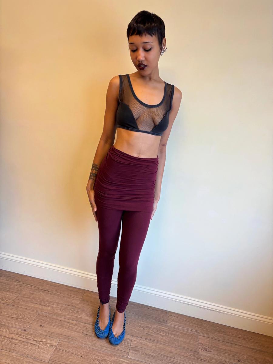 80s Junior Gaultier Mesh Cutout Crop Top product image
