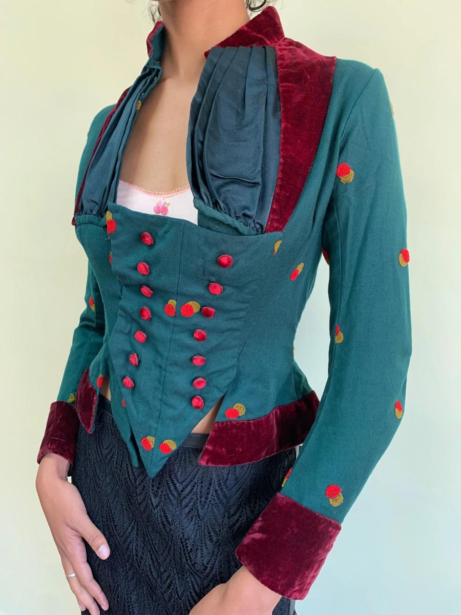 Victorian Embroidered Dot Bustle Jacket product image