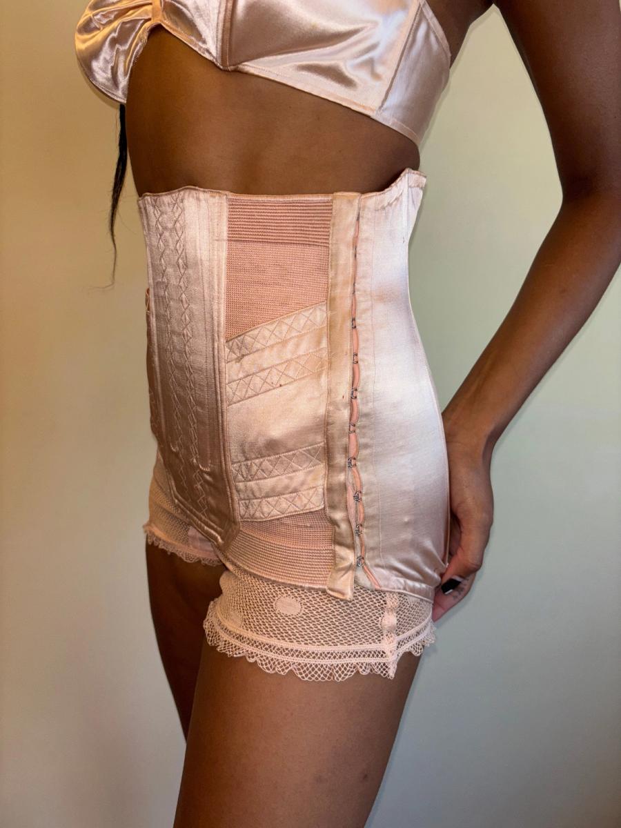 1930s Pink Satin Girdle product image