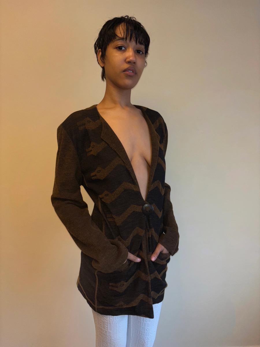 1980s Hiroko Koshino Snake Knit Jacket product image