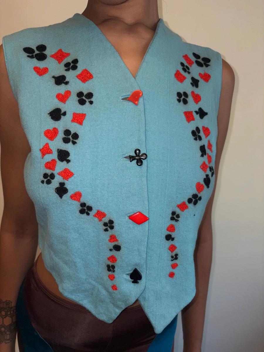 40s Playing Card Theme Embroidered Vest product image