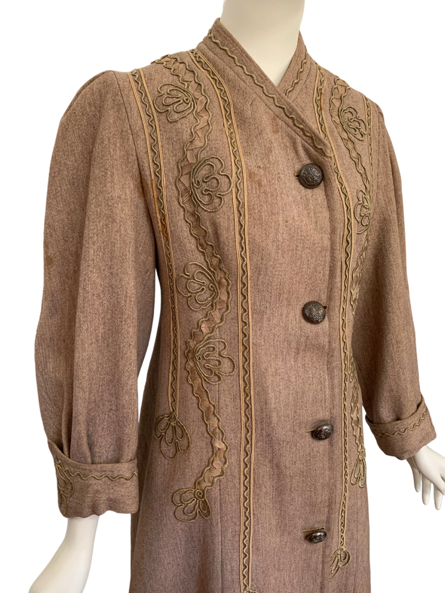 Antique Edwardian Duster with Soutache Design product image