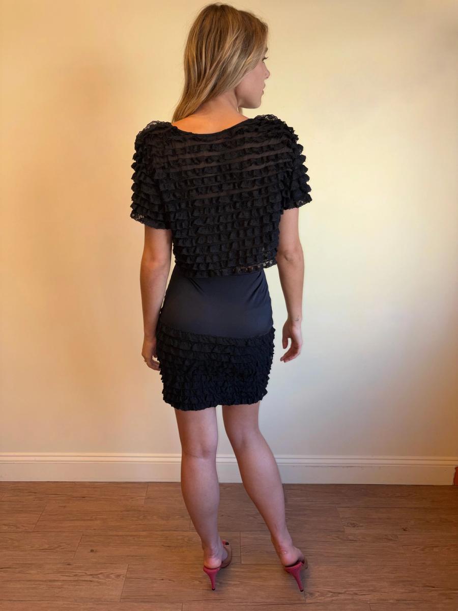 Vintage Chantal Thomass Black Lace Frill Set product image