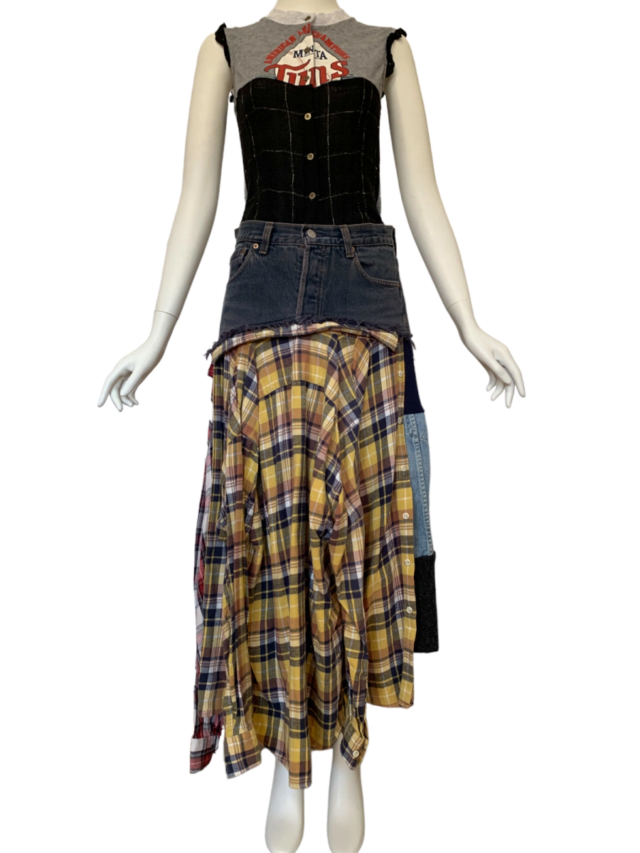 Tomoki Yurita Flannel Assemblage Skirt product image