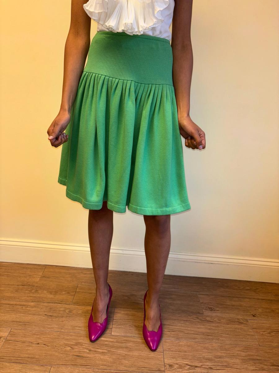 80s Norma Kamali Green Sweat Skirt product image