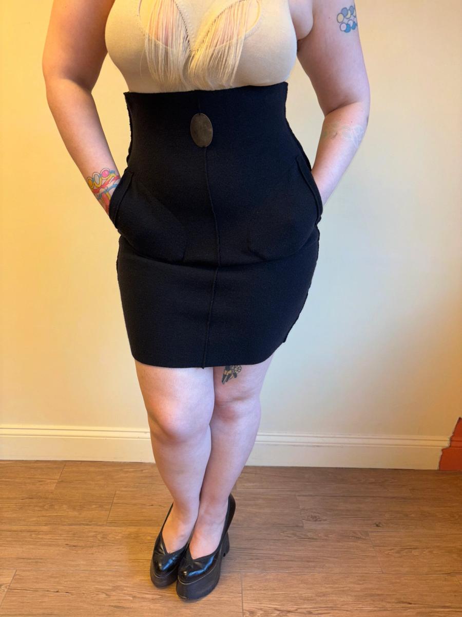 Krizia Knit Pencil Skirt with Pockets and Metal Accent product image