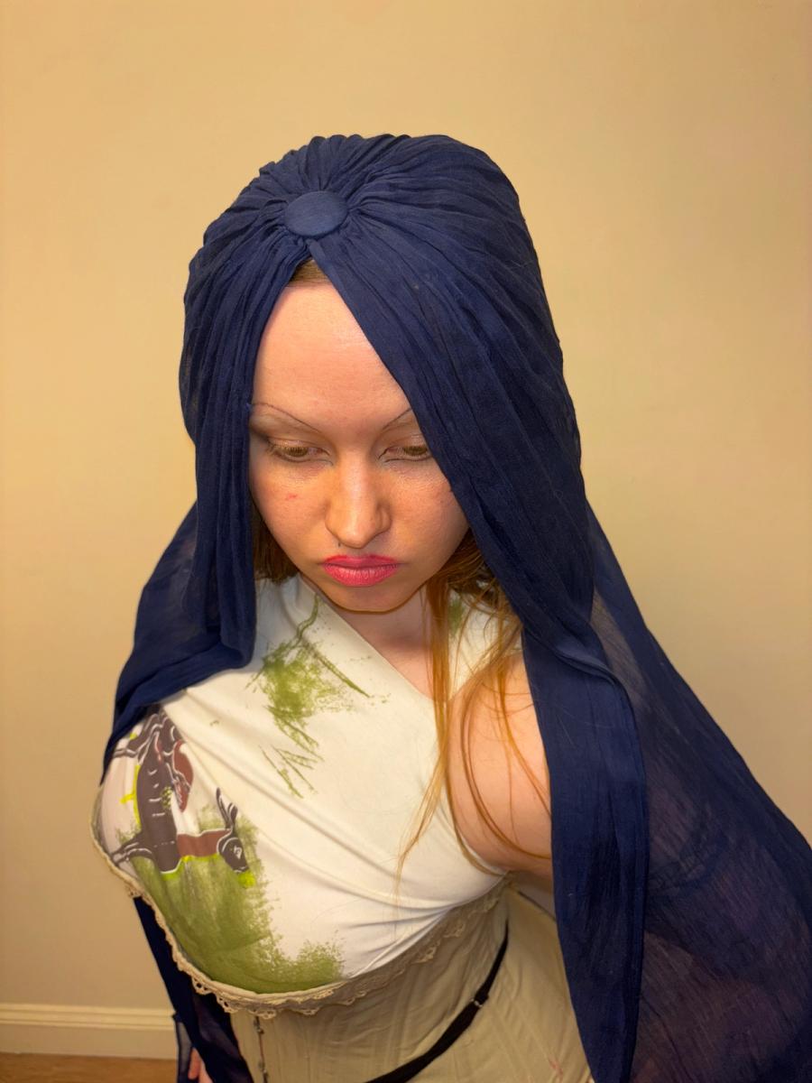 30s or 40s Silk Georgette Headpiece product image