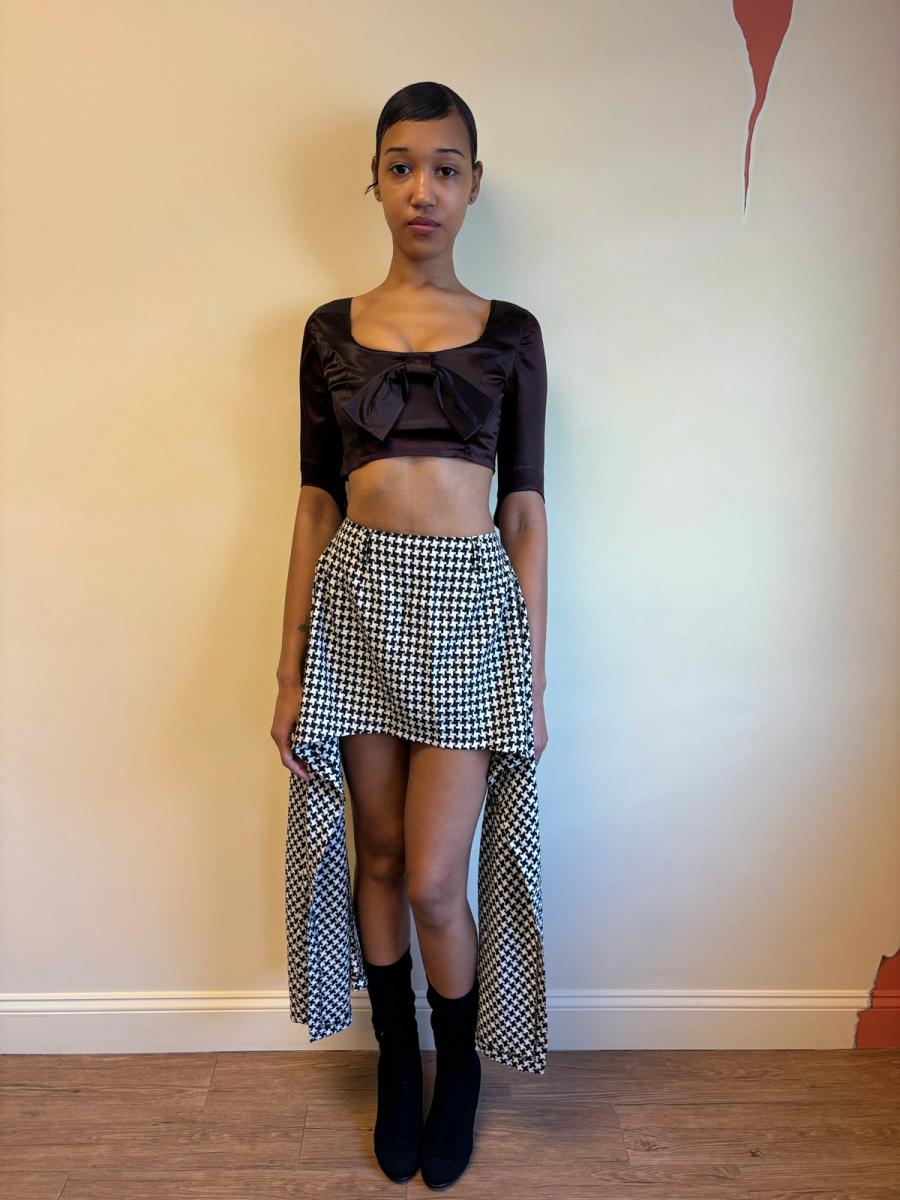 90s Vivienne Westwood Short Corset With Sleeves & Bow product image