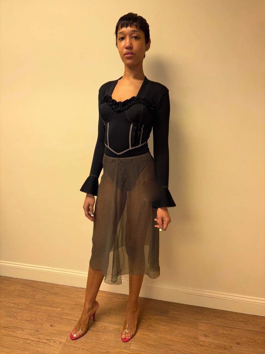 90s La Cage Aux Meufs Ruffle Leotard product image