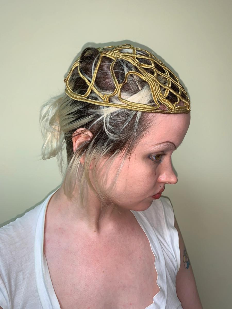 1920s or 30s Gold Juliet Cap product image