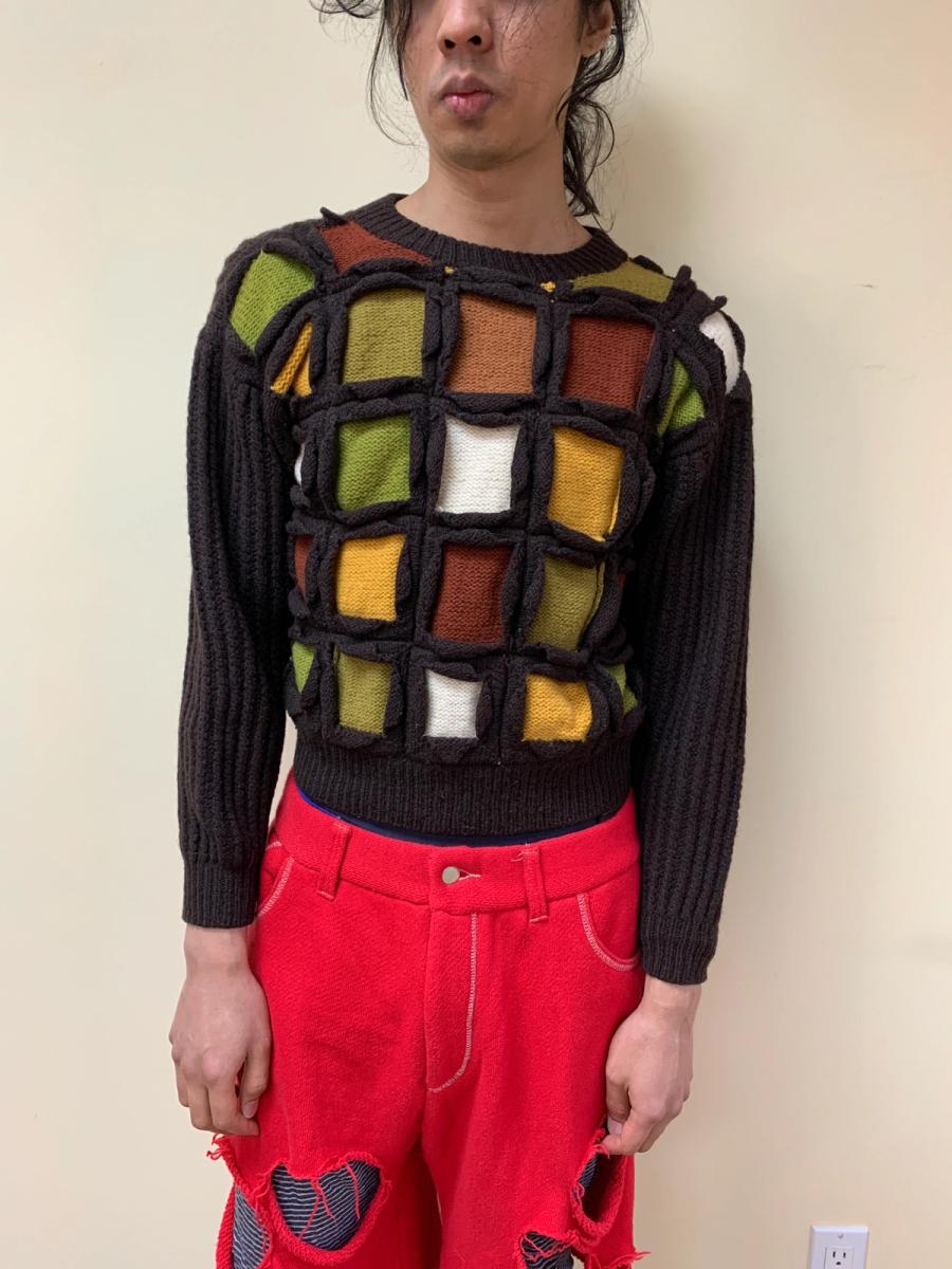 80s Issey Miyake Avant Garde Blocked Sweater product image