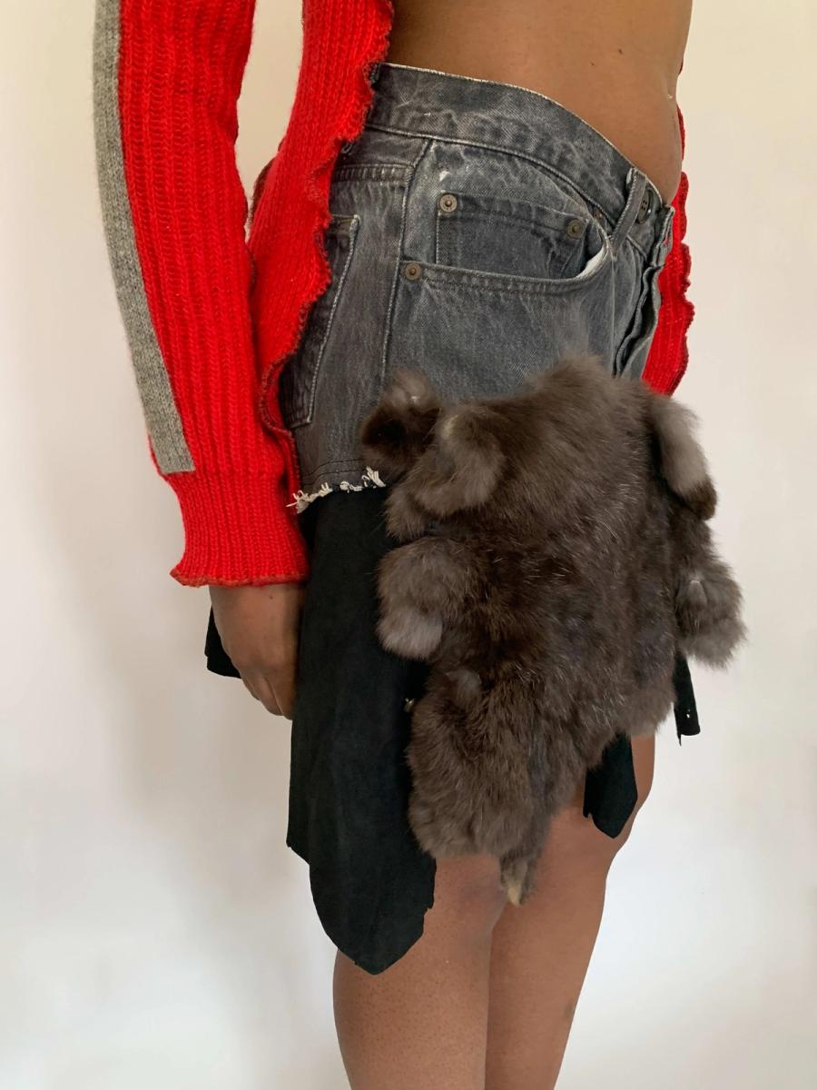 Tomoki Yurita Patchwork Fur Skirt product image