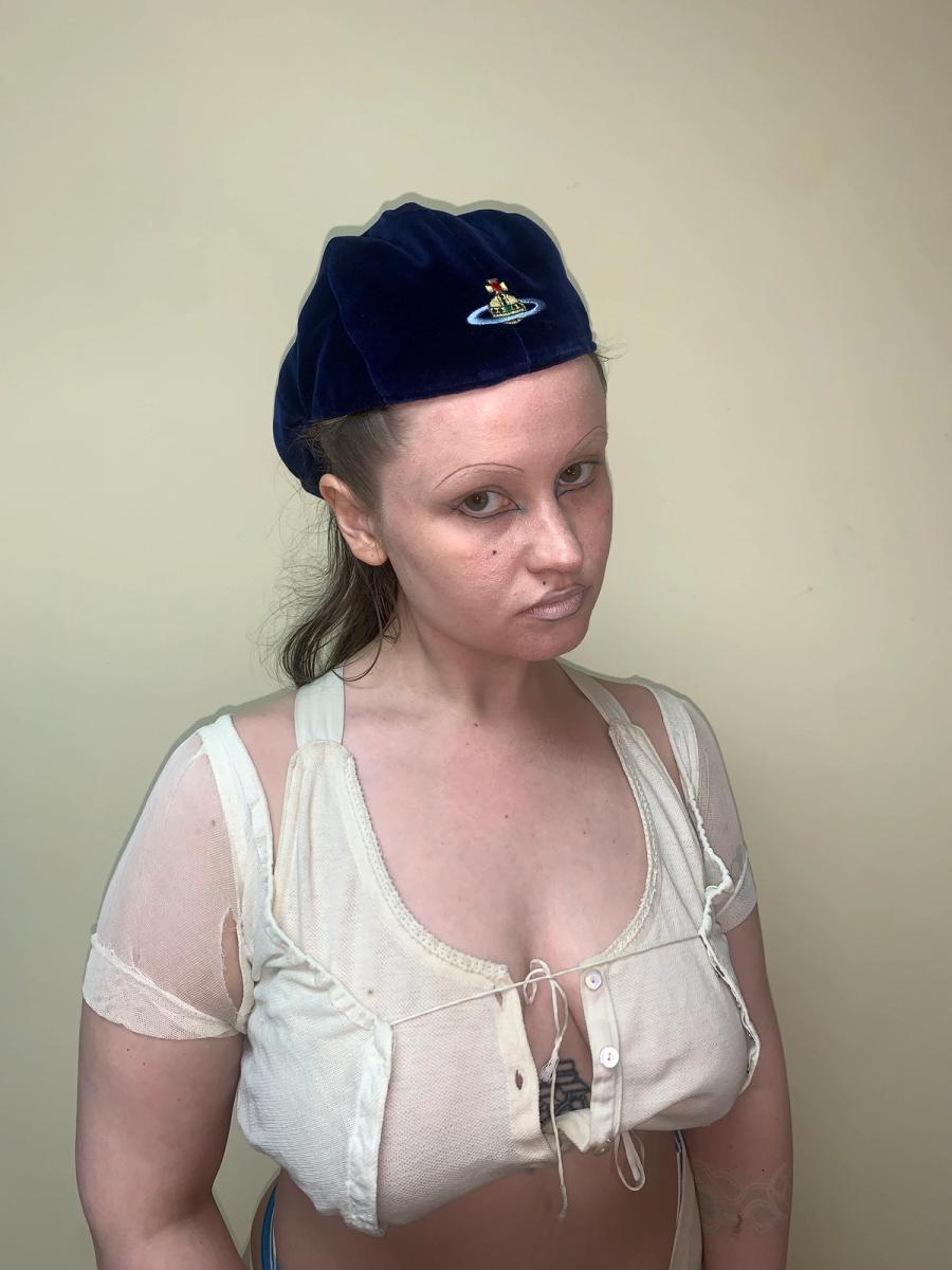 90s Vivienne Westwood Royal Blue Velvet Orb Cap product image