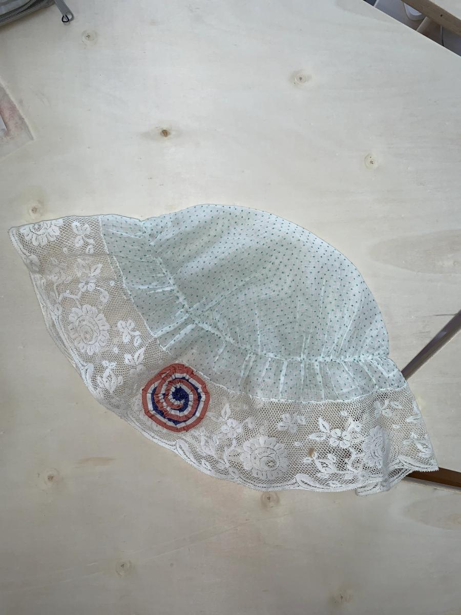 Antique French Ribbon Swiss Dot Bonnet product image