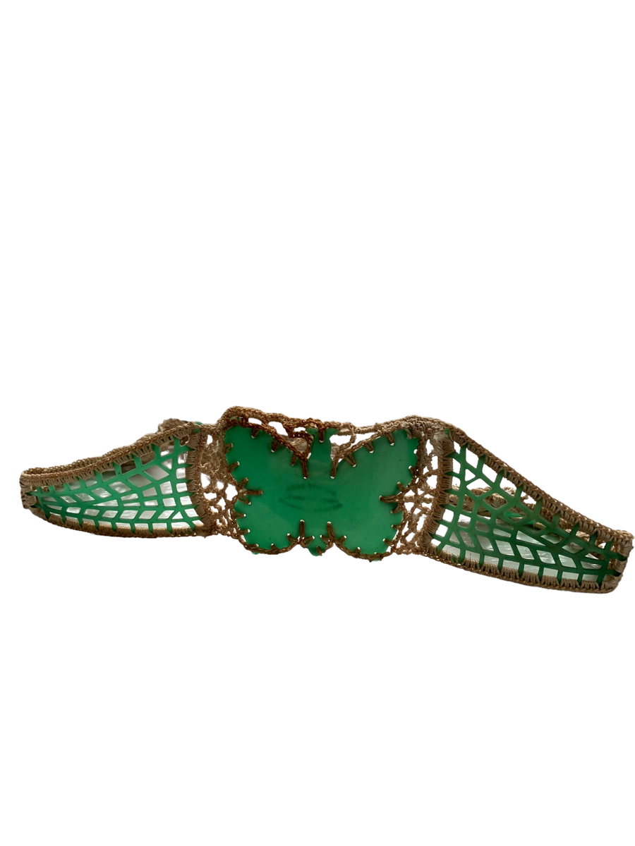 1920s French Celluloid Macrame Butterfly Headdress product image