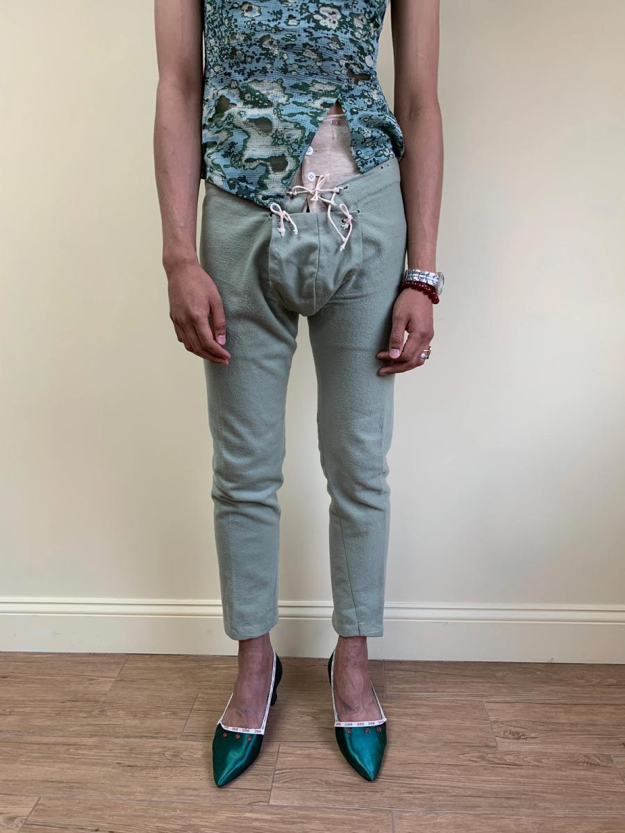 1700s Style Green Codpiece Costume Pants product image