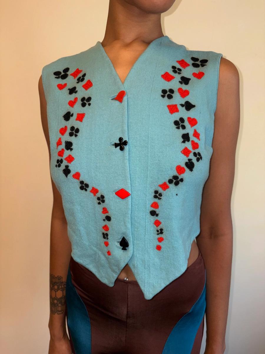 40s Playing Card Theme Embroidered Vest product image