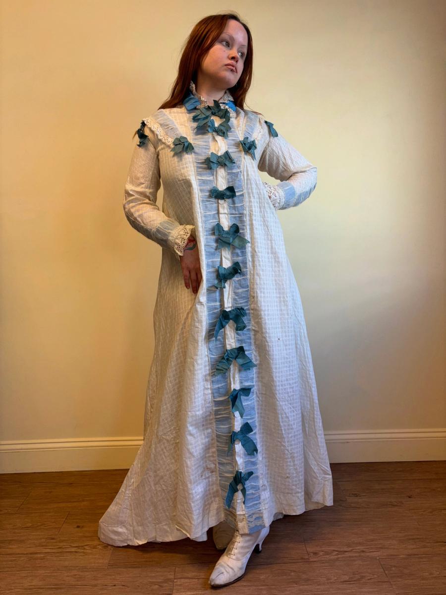 Victorian Dressing Gown with Blue Ribbons product image