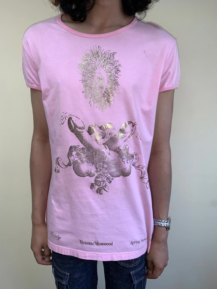 SS94 Vivienne Westwood Café Society Gold Leaf Genital T-shirt