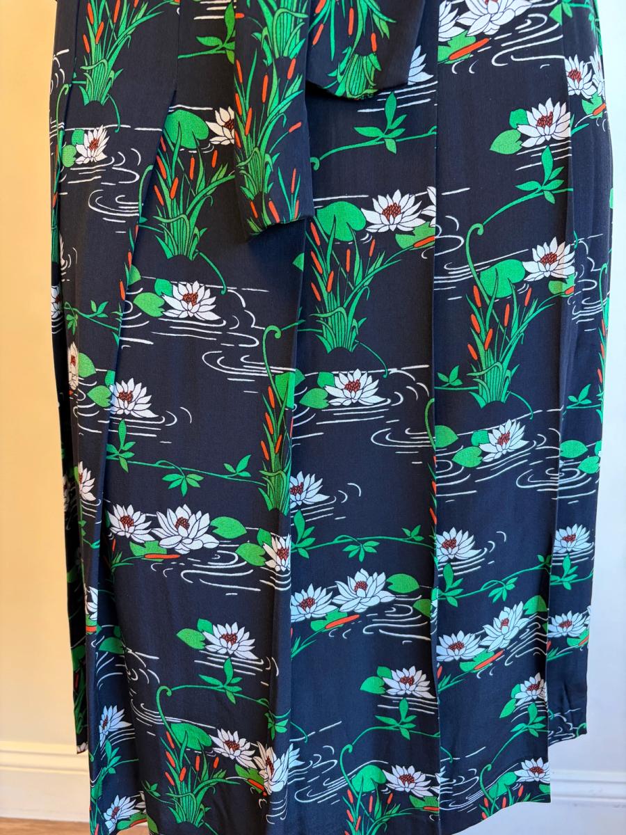 70s Koshino Sisters Lotus Print Secretary Dress product image