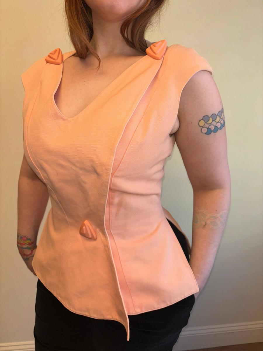 80s Thierry Mugler Sculptural Pink Top product image