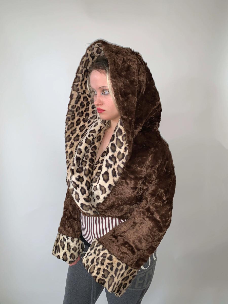 Norma Kamali Leopard Shawl Cropped Jacket  product image