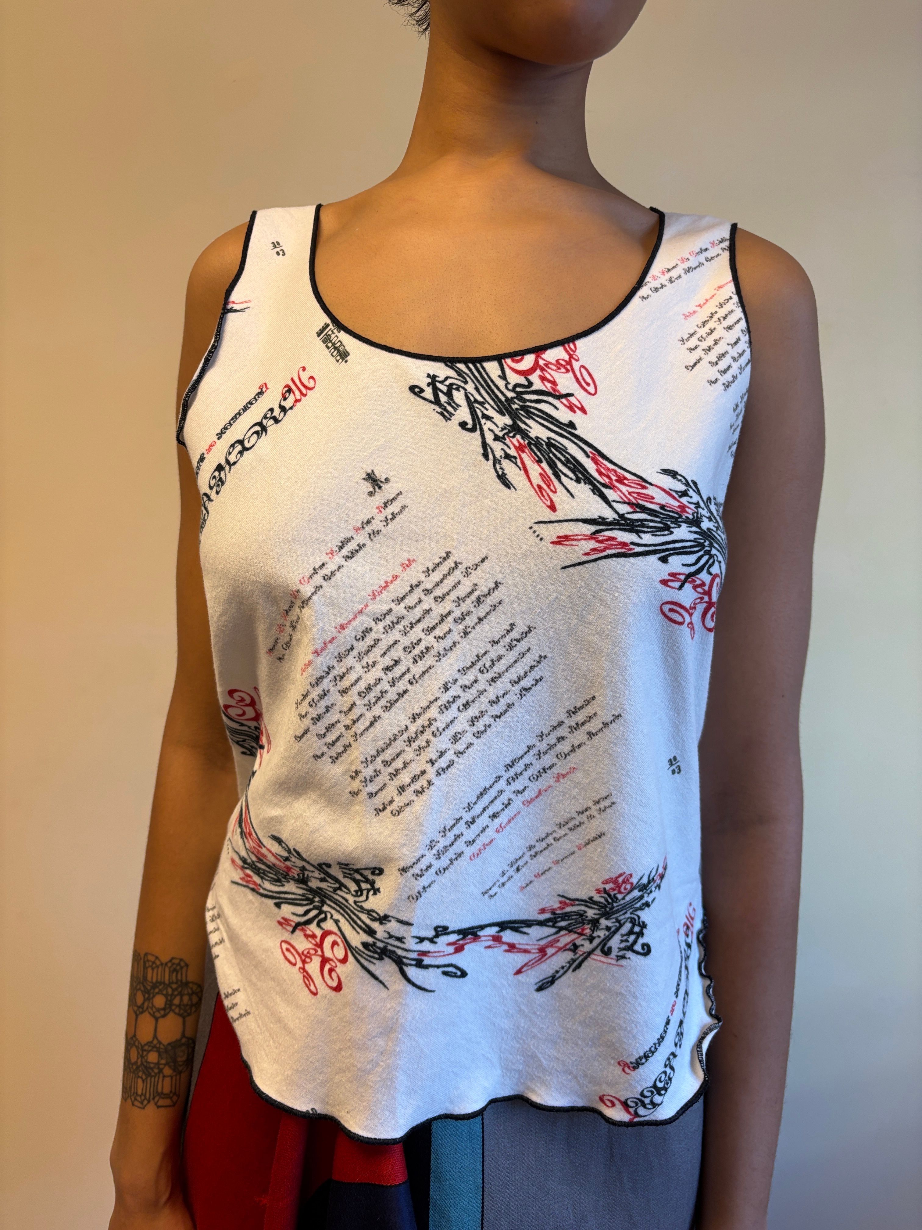 Issey Miyake SS 2004 Tattoo Art Nouveau Tank Top