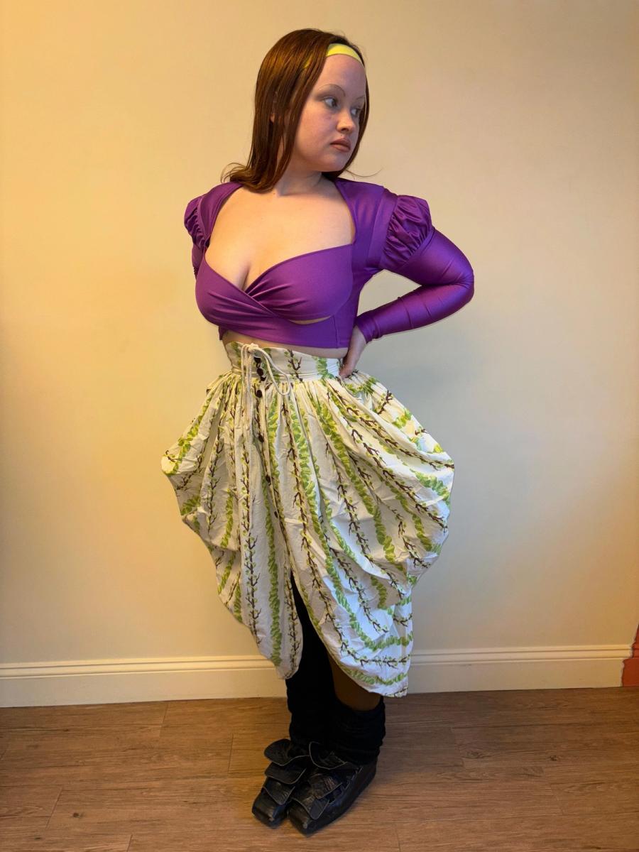 Vintage Chantal Thomass Ribbon and Leaf Print Voluminous Skirt product image