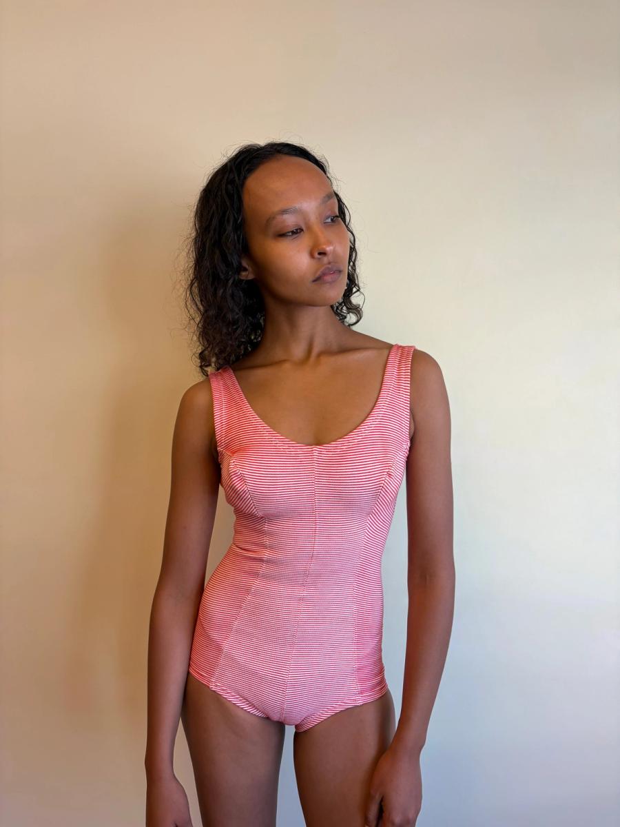 1950s Emo Striped Knit Bathing Suit product image