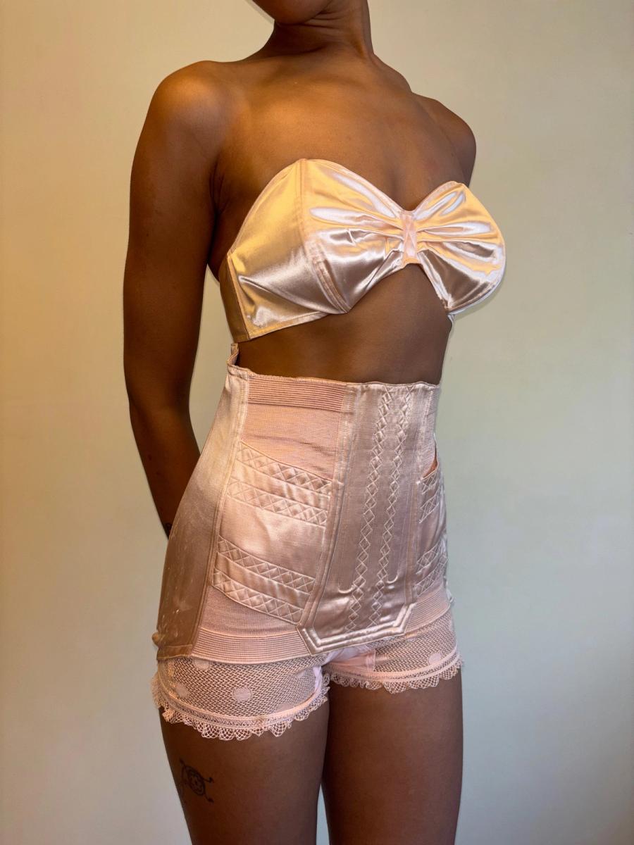 1930s Pink Satin Girdle product image