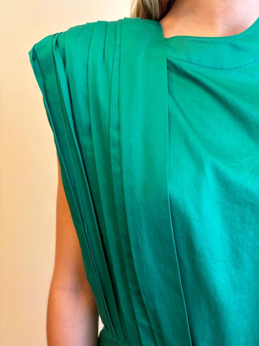 1980s Thierry Mugler Emerald Asymmetrical Dress  product image