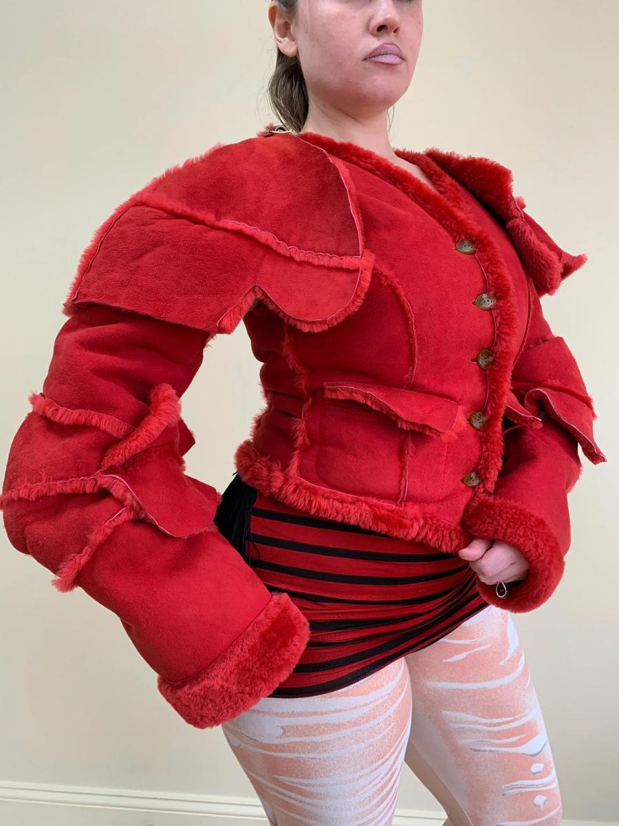 Vivienne Westwood A/W 1988 "Time Machine" Shearling Armour Jacket product image