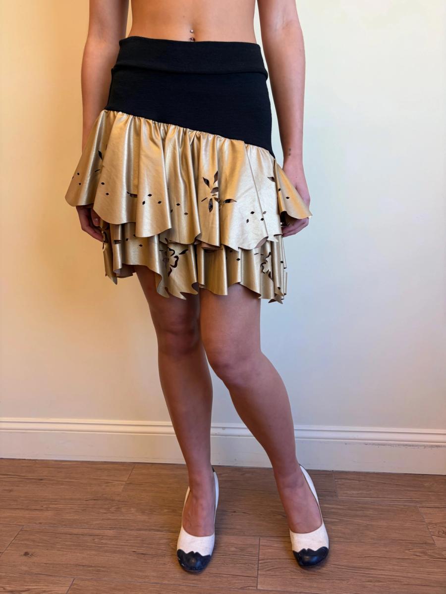 80s Yvan & Marzia Asymmetrical Gold Skirt product image