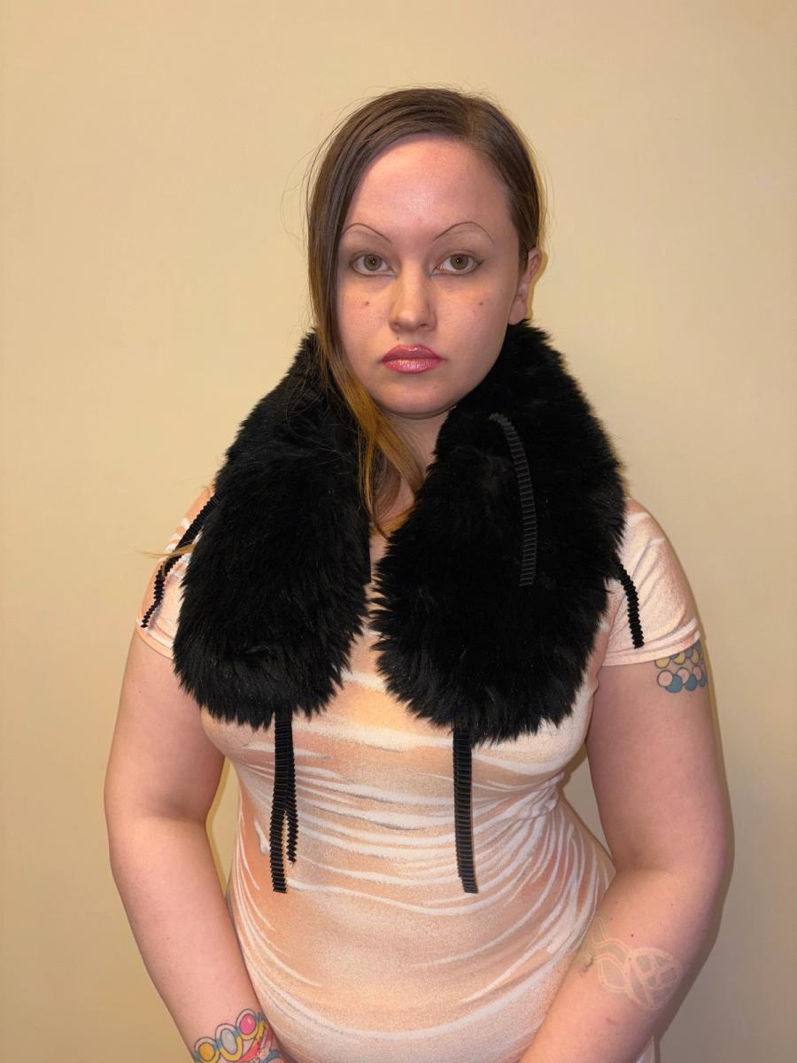 Issey Miyake Faux Fur Black Scarf product image