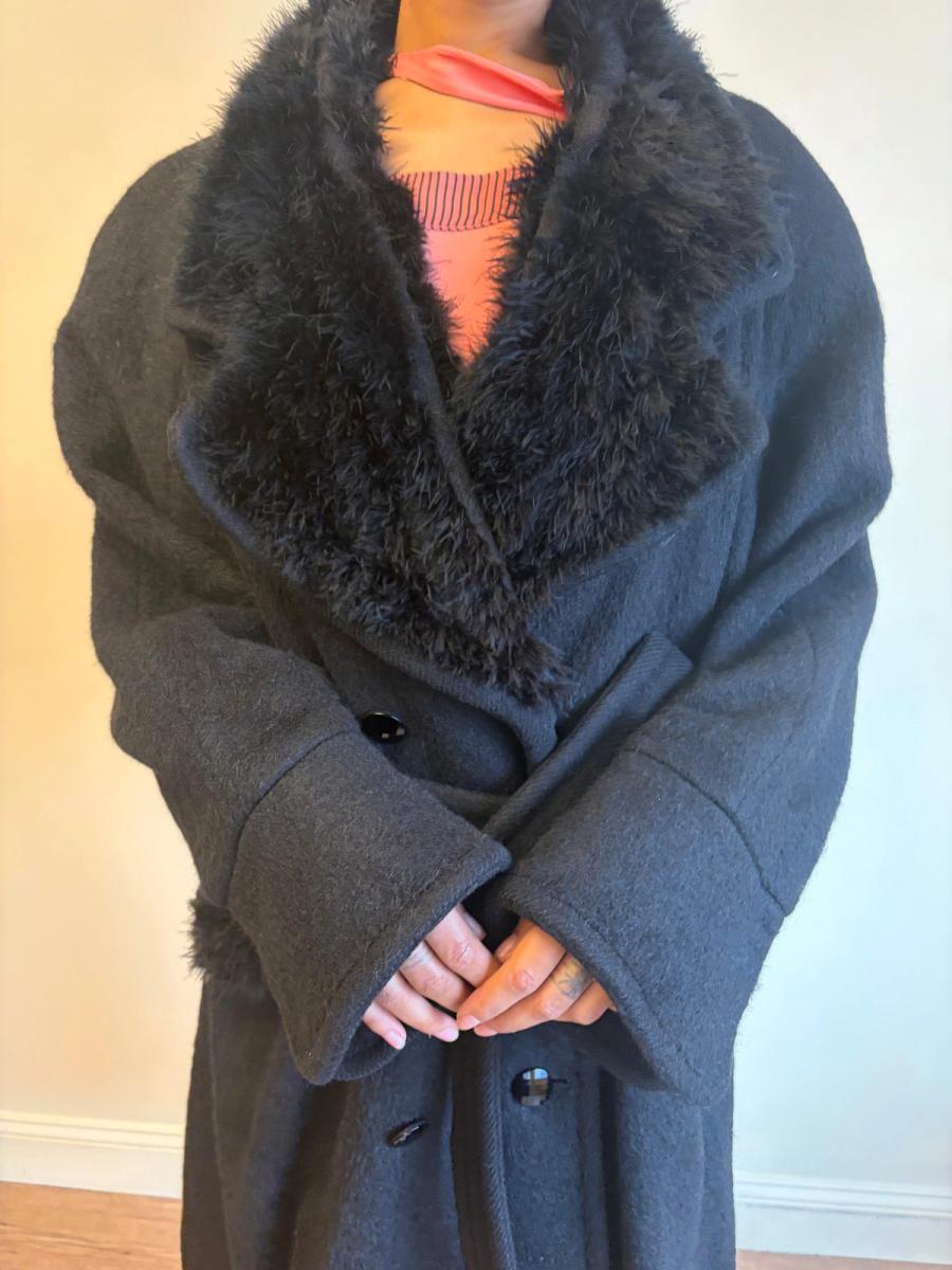 Vintage Chantal Thomass Mohair and Marabou Trench Coat product image