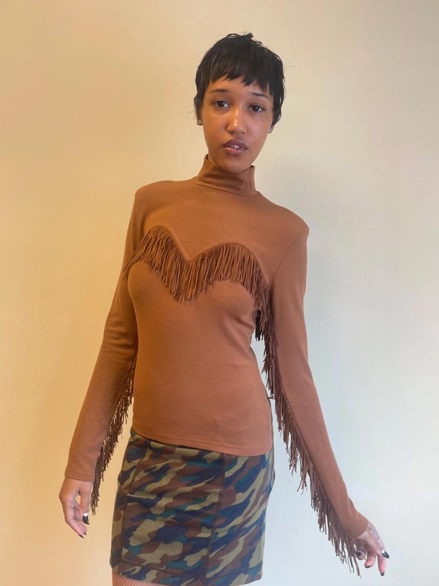 Chantal Thomass A/W 1993 Brown Fringe Top product image