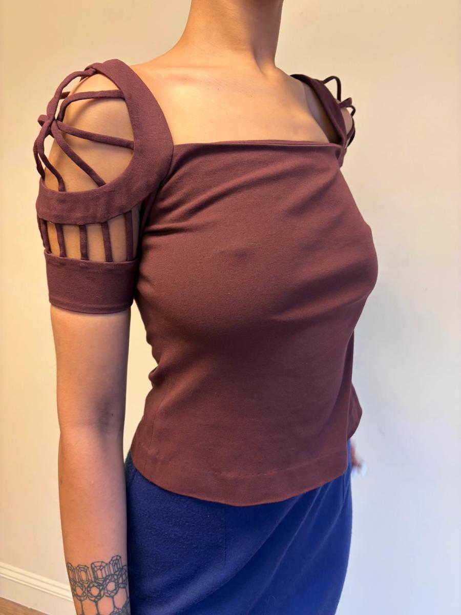 80s Sybilla Cutout Sleeve Top product image