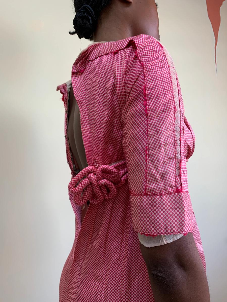 1910 Hot Pink Dotted Dress product image