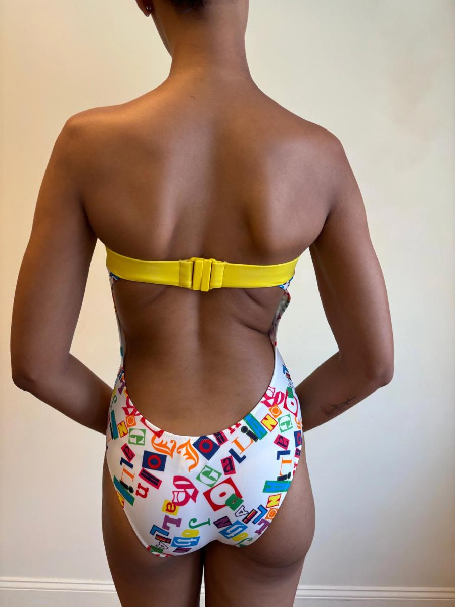 Vintage Galliano Collage Text Swimsuit product image