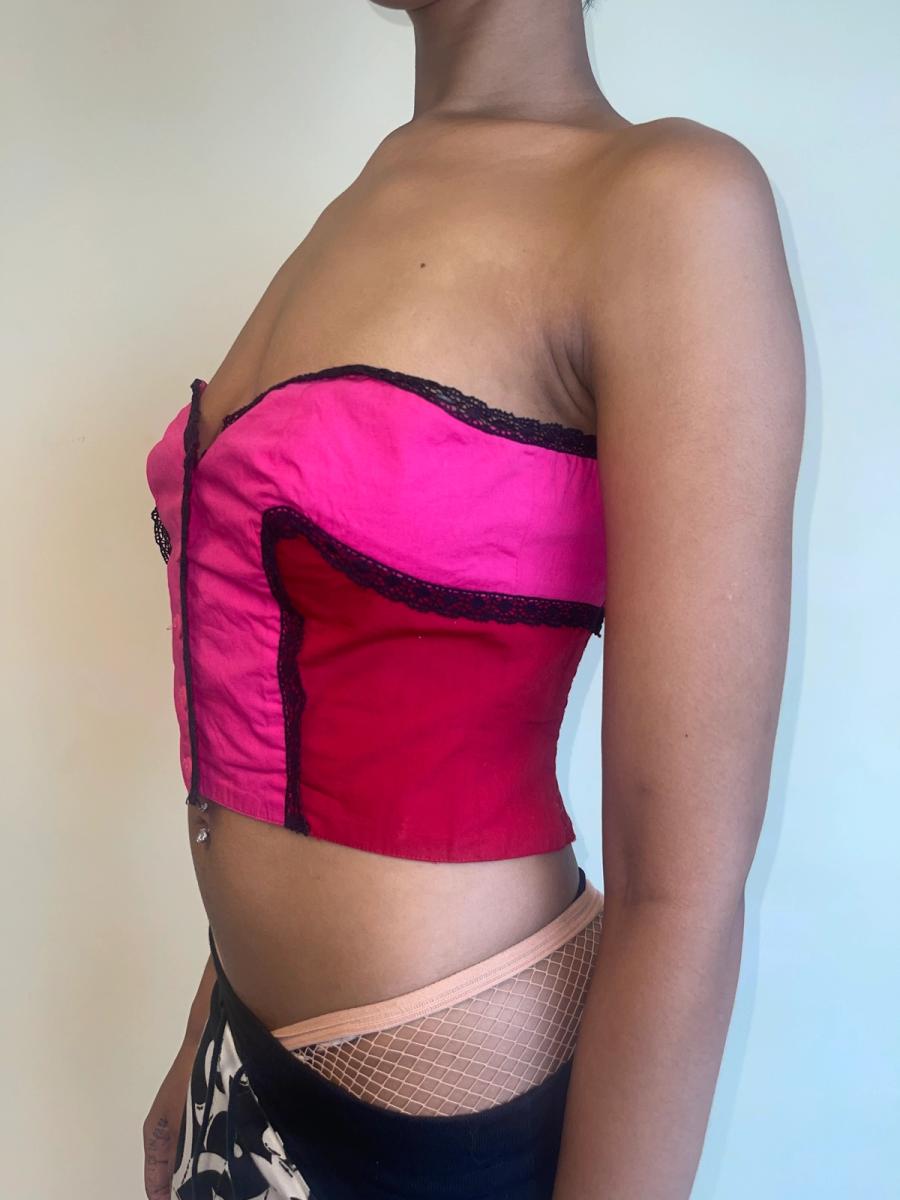 80s Chantal Thomass Hot Pink Bustier product image