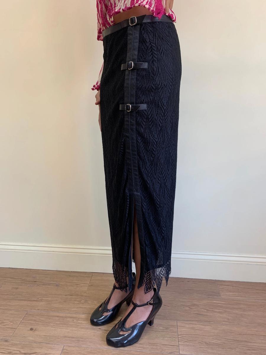 Anna Molinari Leather and Lace Skirt product image