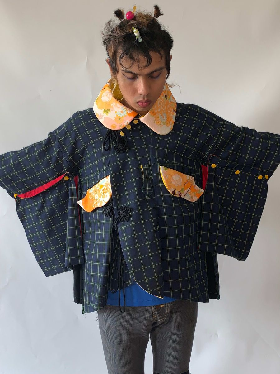 Takuya Angel Plaid Cape  product image