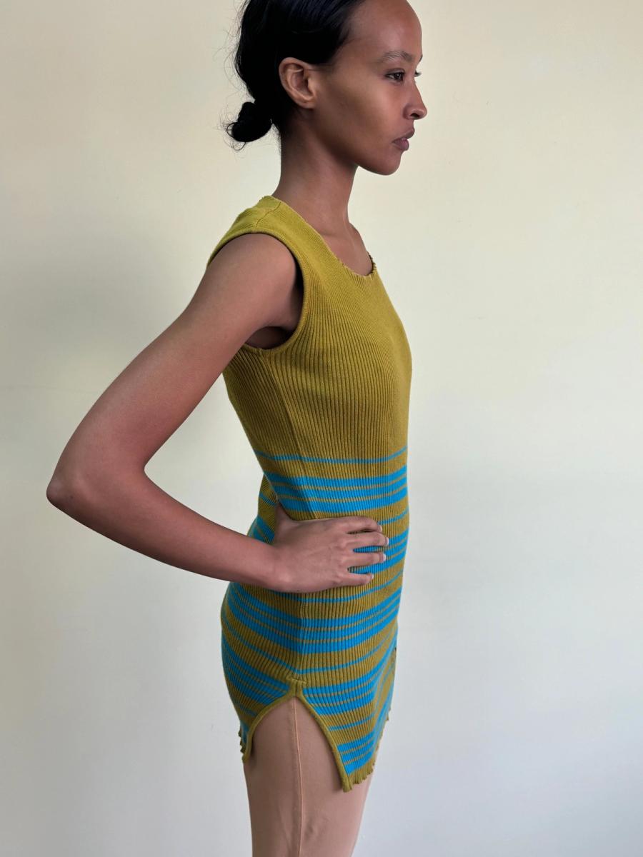 80s Junior Gaultier Knit Striped Dress product image